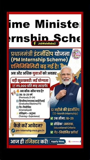 बड़ी खुशखबरी !! सभी छात्रों को मिलेगा 9 हज़ार महीना! PM Internship Program 2026 #pminternshipscheme