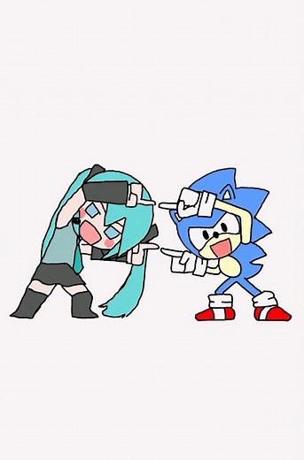 Hatsune Miku and Sonic the Hedgehog fusion #sonicthehedgehog #hatsunemiku #animation #vocaloid