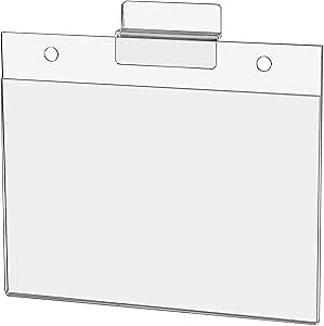 Marketing Holders 2 Pack Slatwall Sign Holder 6 x 4 Sleeve Clear Acrylic Slot Wall Ad Frame for Slatwall Panels Advertisements Notices Hours of Operation for Service Stations and Welcome Centers