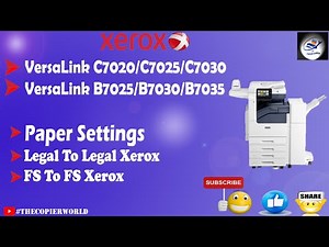 Legal To legal Photocopy || Paper Settings || Xerox VersaLink B7025/B7030/B7035/C7020/C7025/C7030