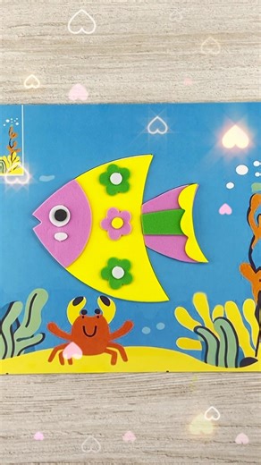 Cute Fish 🐠 3D Sticker #FishArt #TropicalFish #DIY #Creative #Satisfying #Puzzle #Shorts #Art #fish