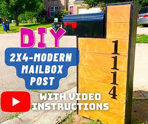 Modern Wooden Mailbox Post Plan Instructions- 2x4 Standard Lumber Mid Century Mailbox Post - Outdoor Good Looking Mailbox Post - Etsy