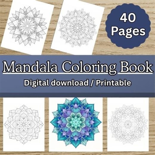 Printable Mandala Coloring Pages – Digital Coloring Book PDF - Etsy
