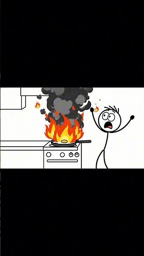 🔥STICKMAN COOKING FAIL! EPIC KITCHEN DISASTER 🍳🤣 #animation #stickman #animatin #funny #animatry