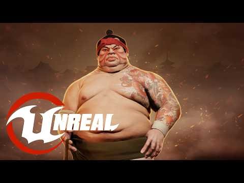 Animated Low poly Game Ready Sumo Wrestler / 3D