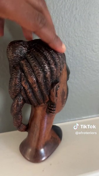 Nigerian art blends tradition and innovation, creating a diverse cultural tapestry. “Ulonna” - African Wood Sculpture #AfricanArt #africansculptures #sculpturesforsale #woodsculpture #homedecor #nigerianart #smallbusinessowner #blackwomanownedbusiness