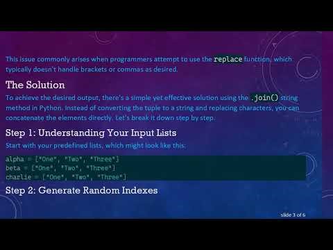 How to Generate a Random String in Python Without Unwanted Characters ,, (, ), and '
