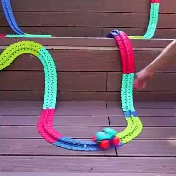 Electric Racing Car Track Building Set #shorts