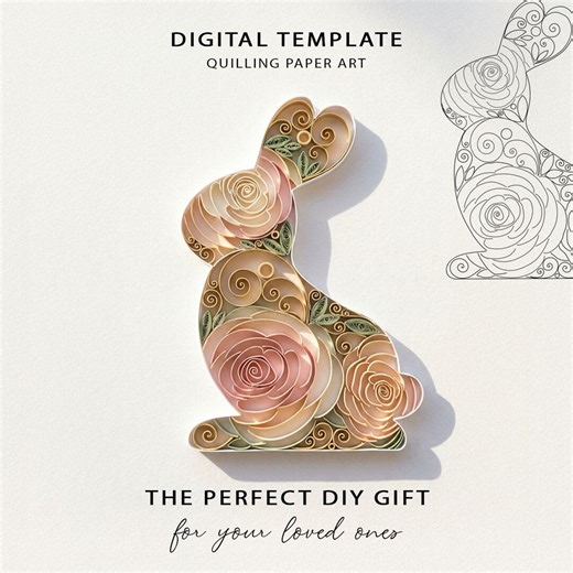 Easter Bunny Quilling Pattern – Template With Video Instructions (PDF, JPG) Instant Download 0/91 - Etsy