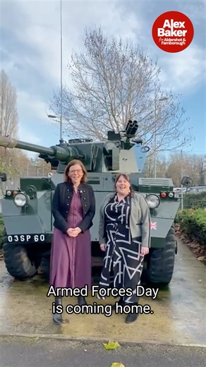 Alex Baker MP on Instagram: "Armed Forces Day is coming home! Having campaigned hard for this alongside Rushmoor Council, I’m thrilled to announce Aldershot has been chosen by this Government to host the National Armed Forces Day celebrations in 2026. #aldershot #farnborough #blackwater #hawley #yateley"