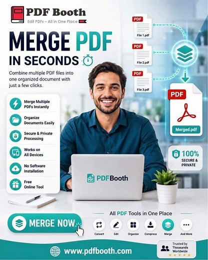Merge PDF Files Online | Combine Multiple PDFs in Seconds | PDFBooth