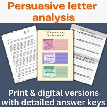 Persuasive Writing: Rhetorical Analysis of Letters | Ethos Pathos Logos No Prep