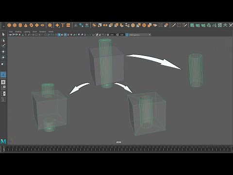 MAYA Teaching: How to use Boolean operations in polygon modeling?