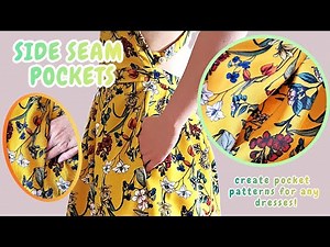 How to Sew Side Seam Pockets For Any Dresses | Create Pocket Pattern | Step-by-Step for Beginners