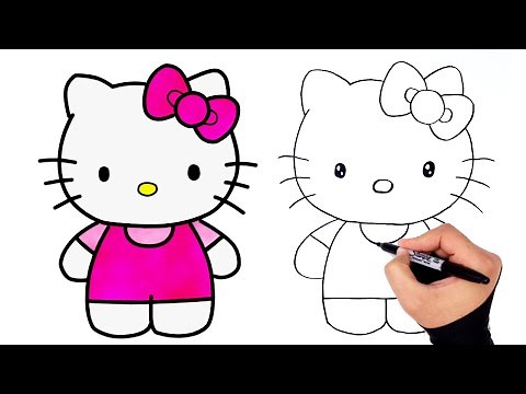 How to Draw Hello Kitty | Draw So Cute Cartoon | كيفية رسم هالو كيتي | رسم شخصيات كرتونية