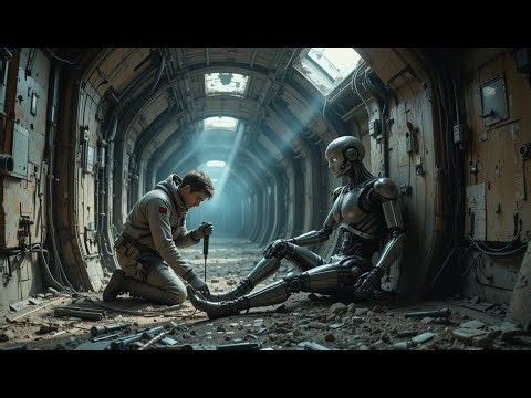 Heroic Human Saves Failing Alien Cyborg – Emotional Sci-Fi Story