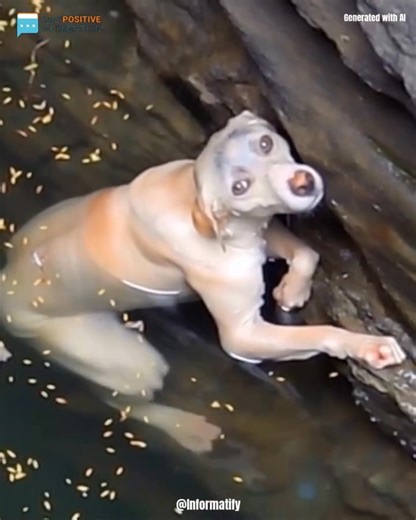 Drowning dog hangs desperately and hopes to be saved – try not to cry when you see her reaction as the rescue arrives... 🥺 (video is in the comm) 💔👇🏻 | Animal & Love