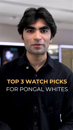 Titan World on Instagram: "Pongal whites deserve a timepiece that complements the tradition. Discover these 3 perfect pairings. Titan Elegance Analog Watch A clean white dial with subtle small‑second detail and classic brown leather strap adds effortless polish perfect for pairing with crisp Pongal whites for both festive and everyday style. Titan Edge Gleam Watch The two-toned stainless steel strap paired with a champagne dial adds a touch of sophistication, making it a perfect companion for cr