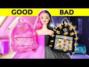 MEAN VS NICE DOLL MAKEOVER || Good vs Bad Beauty Total DIY Transformation! Tiny Crafts by 123 GO!