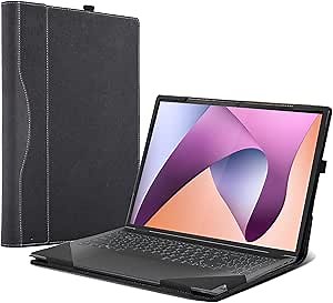 Laptop Cover for Lenovo IdeaPad Flex 5| Flex 5i 2-in 1 2023 Business Laptop 16" Flex 5 16 ABR 8 |16ALC7 |16IAU7 |16IRU8 | PU Leather Notebook Sleeve Detachable Protective Bag Shell (Dark Gray)