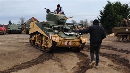 A long parked WW2 Stuart tank nearly turns into a very costly mistake