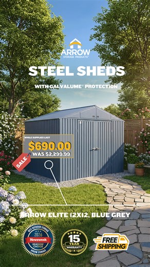 Massive savings on Arrow Sheds! Manufacturer Direct Free Shipping. While Supplies Last. | ShelterLogic Direct