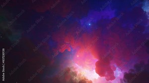 The big bang. Simulation of the big bang in space with the formation of a Stellar Nebula and new Solar Systems Stock Video