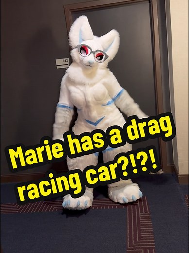 She's my baby catfish!! Hoping to take her to the track soon! 🥹❤️ . . #Furry #fursuit #furryfandom #MarieAnarchy #carfurry