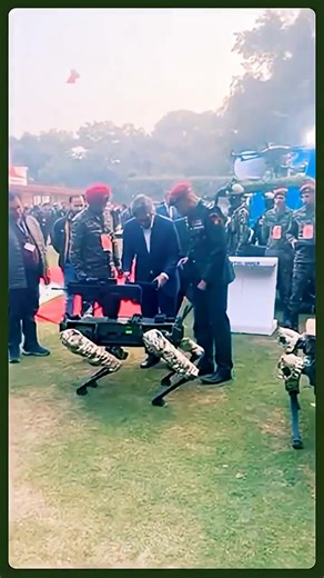 Meet ‘Sanjay’, the Indian Army’s robotic dog or MULE (Multi-Utility Legged Equipment)! At the Vijay Diwas celebrations at the Army Chief’s residence. Designed for surveillance, bomb detection and operating in difficult terrain, these systems are already being inducted to support our troops and enhance their safety. | Next Generation Weapons Technology