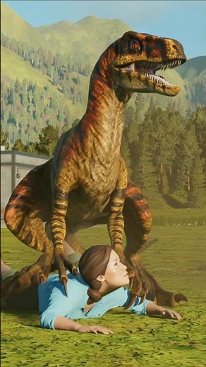 KENNER RAPTOR KILLS A HUMAN IN JWE3 #jurassicworldevolution3 #jwe3 #dinosaurshorts