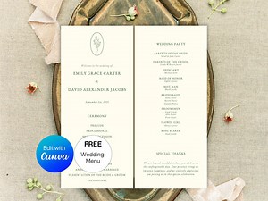 Wedding Program Template, Wedding Timeline, Order of Service, Wedding Day Program, Church Program, Wedding Programs, Wedding Schedule, DIY - Etsy