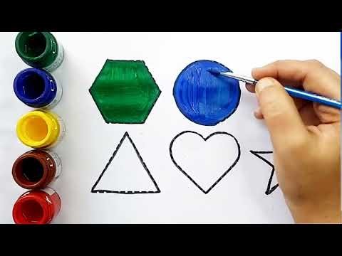 Shapes drawing for kids, Learn 2d shapes, colors for toddlers, 2D shapes drawing part -210
