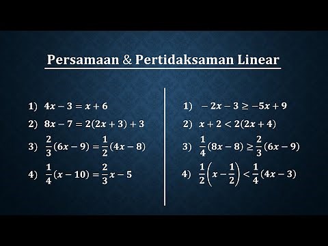 CARA MUDAH PERSAMAAN DAN PERTIDAKSAMAAN LINEAR SATU VARIABEL