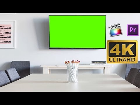 Corporate TV Screen In Office - Green Screen Footage Free 4K