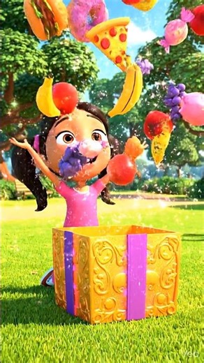 Magic Gift Box Surprise 🎁✨ | Colorful Food for Kids | 3D Cartoon #shorts