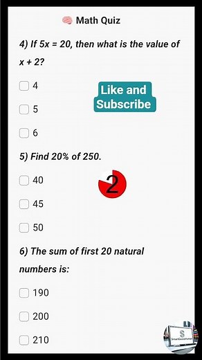 "Maths Quiz for Students | Score Full Marks!"