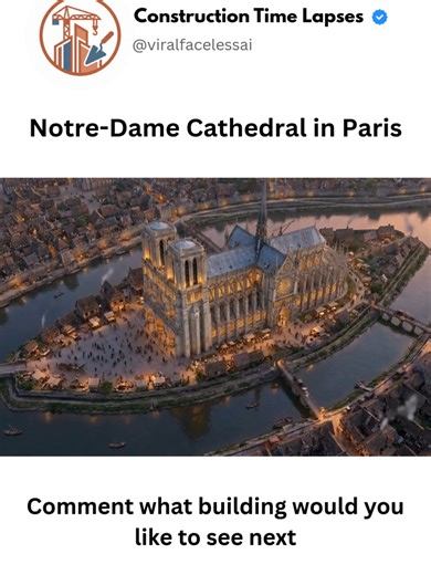 Notre-Dame Cathedral in Paris #construction #timelapse #amazing #Paris #France