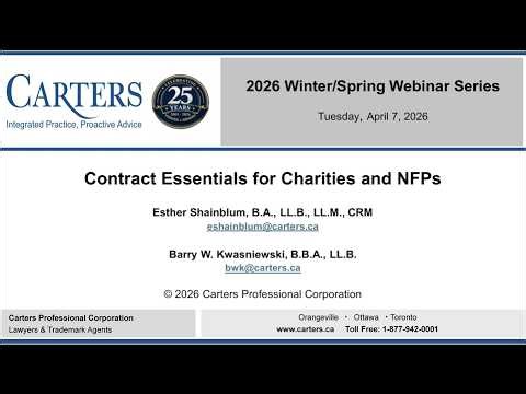Contract Essentials for Charities and NFPs