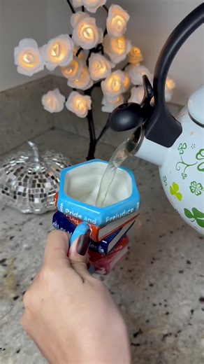 Book Stack Ceramic Coffee Mug, 11oz Book Mug, Artistic Reading Coffee Cup, Unique Literary Friendship Gifts for Women, Friends & Readers #bookstackceramic #coffermug