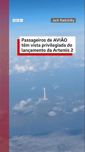 Passageiros filmam de avião lançamento de missão Artemis da Nasa à Lua