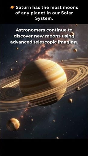 🪐 Saturn: The Planet with the Most Moons | Space Fact Reel 🌌 #science #space #shorts #moon