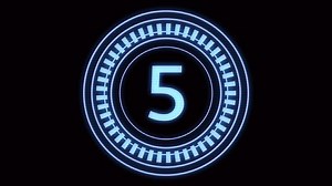 Simple animation de compte à rebours de style cybernétique: 5 secondes d'attente