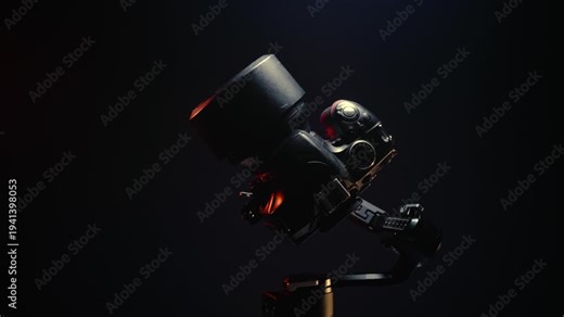 new electronic gyroscopic stabilizer for small SLR and mirrorless cameras and still cameras controlled via smartphone or joystick