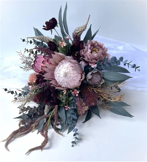 Dusty Pink King Protea Wedding Bouquet: Australian Native Flowers - Etsy Australia