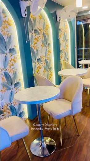 Completed Cafe Seating Area Design | Modern & Cozy Café Interior by Catchy Interiors #cafeinterior