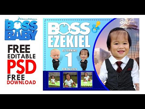 BOSS BABY Tarpaulin Banner Template : Free PSD File Download