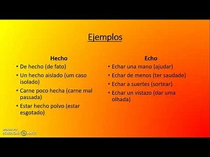 Diferença entre hecho e echo (aula de espanhol intermediário)