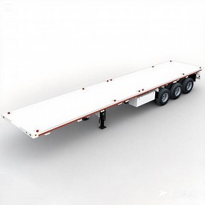 [Hot Item] Durable Flatbed Semi Trailer for Heavy Loads - 30 to 100 Tons High-Quality Container Semi Trailer with 2-5 Axle Options