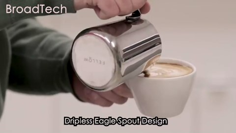 Milk Frothing Pitcher, 12 Oz Milk Frother cup Espresso Cup Stainless Steel