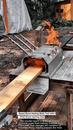 Board Wood Heating Work Tool with Gas-Fired Wood Heating Chamber #worktool